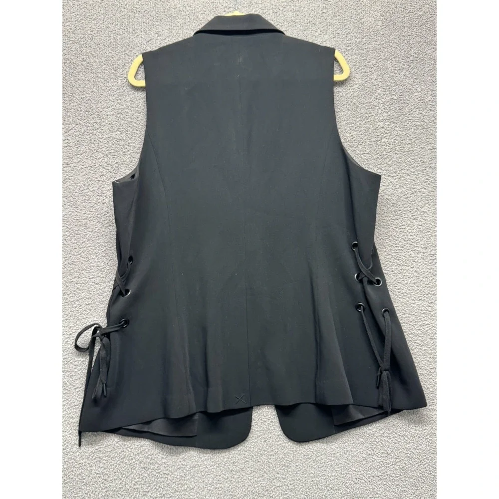 Rachel Roy Longline Lace-Up Blazer Vest Women's‎ 2X Black NWT